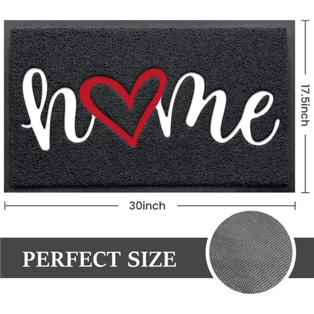 Home Cute Door Mat Durable Low Profile Floor Mat Non Slip Indoor Outdoor 30x17.5